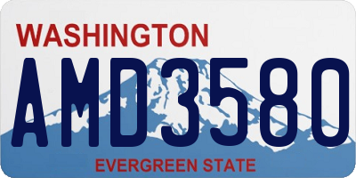 WA license plate AMD3580