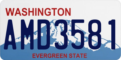 WA license plate AMD3581
