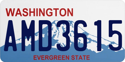 WA license plate AMD3615