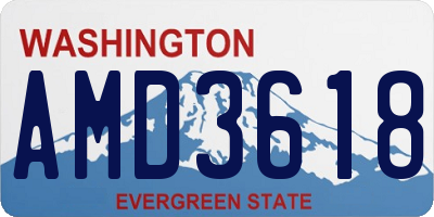 WA license plate AMD3618