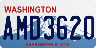 WA license plate AMD3620