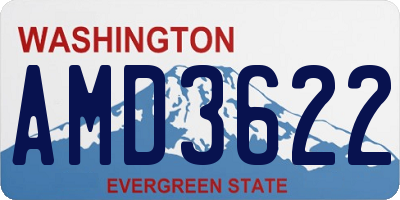 WA license plate AMD3622