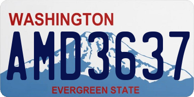 WA license plate AMD3637