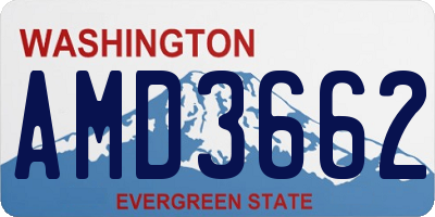 WA license plate AMD3662