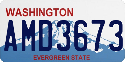 WA license plate AMD3673