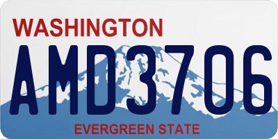 WA license plate AMD3706