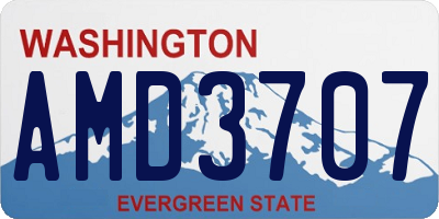 WA license plate AMD3707