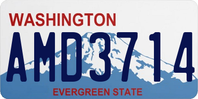 WA license plate AMD3714