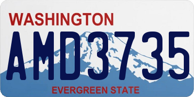 WA license plate AMD3735
