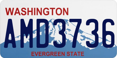 WA license plate AMD3736