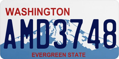 WA license plate AMD3748