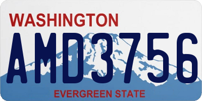 WA license plate AMD3756