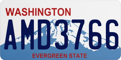 WA license plate AMD3766