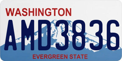WA license plate AMD3836
