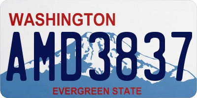 WA license plate AMD3837