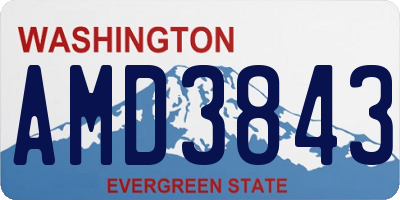 WA license plate AMD3843