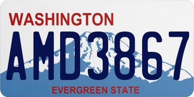 WA license plate AMD3867