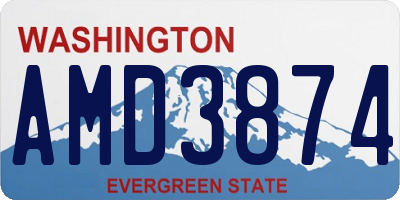 WA license plate AMD3874
