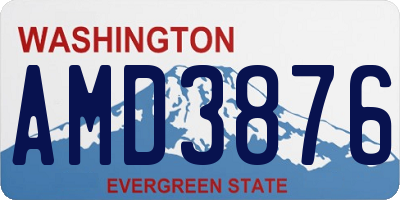 WA license plate AMD3876