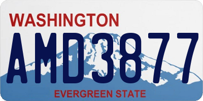 WA license plate AMD3877