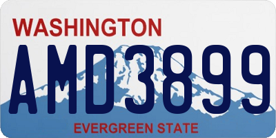 WA license plate AMD3899