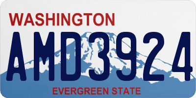 WA license plate AMD3924
