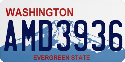 WA license plate AMD3936