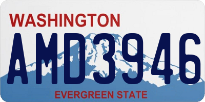 WA license plate AMD3946