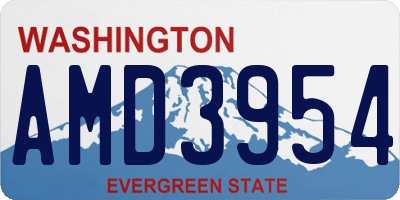 WA license plate AMD3954
