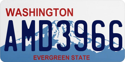 WA license plate AMD3966