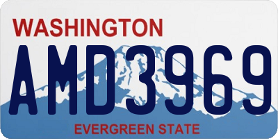 WA license plate AMD3969