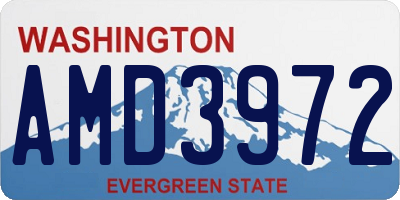 WA license plate AMD3972