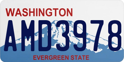 WA license plate AMD3978
