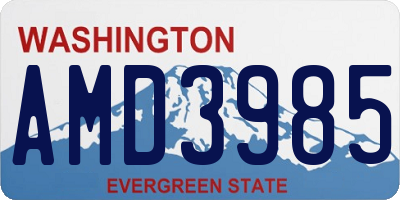 WA license plate AMD3985