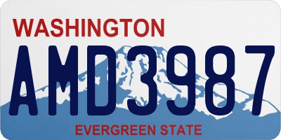 WA license plate AMD3987