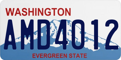 WA license plate AMD4012