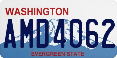 WA license plate AMD4062