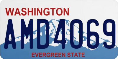 WA license plate AMD4069