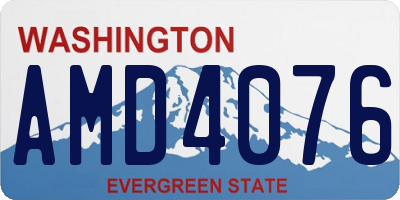 WA license plate AMD4076
