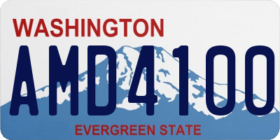 WA license plate AMD4100