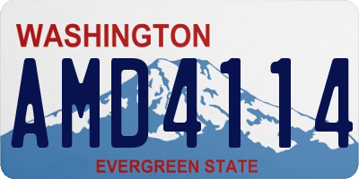 WA license plate AMD4114