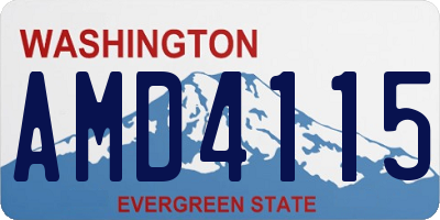 WA license plate AMD4115