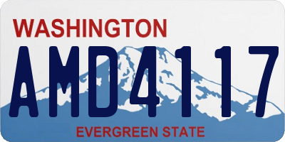 WA license plate AMD4117