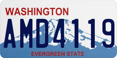 WA license plate AMD4119