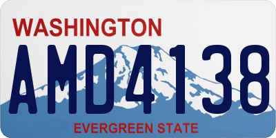WA license plate AMD4138