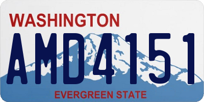 WA license plate AMD4151