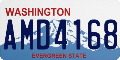 WA license plate AMD4168
