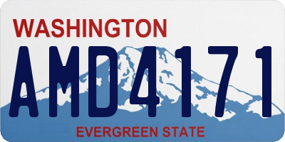 WA license plate AMD4171