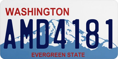 WA license plate AMD4181