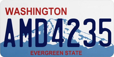 WA license plate AMD4235